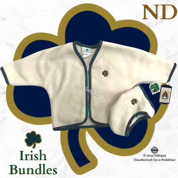 Irish Bundles Other - Irish Bundles Notre Dame Irish Zipper Jacket Sweater & Hat Baby Sz 6-12m NEW!